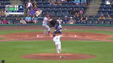 Caleb Ricketts singles on a ground ball to center fielder Jacob Humphrey. Aroon Escobar scores.