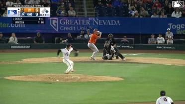 Jared Dickey homers (1) on a fly ball to right field. Brian Serven scores.