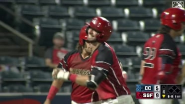 Thomas Saggese rips a two-run home run to left field