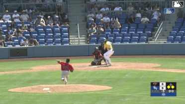 Easton Shelton out on a sacrifice fly to center fielder Cameron Nelson. Jaron Elkins scores.
