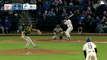 Elijah Hainline homers (1) on a fly ball to left field. Kyle Nevin scores. Zyhir Hope scores.