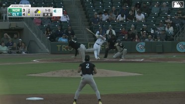 Kyle Teel hits a two-run homer during a rehab