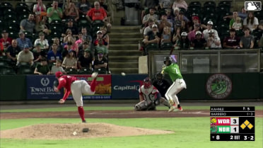Red Sox challenged (pitch result): José Barrero walks. Jud Fabian scores. Enrique Bradfield Jr. to 3rd. Creed Willems to 2nd.