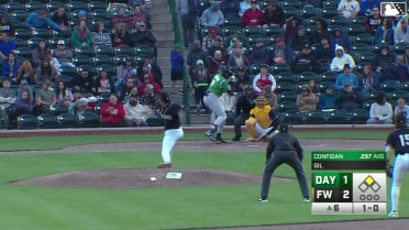 Yerlin Confidan singles on a sharp line drive to center fielder Kasen Wells. Kien Vu scores.