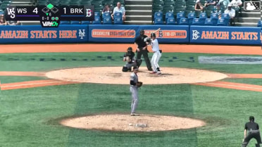 Colin Houck singles on a ground ball to right fielder George Wolkow. Antonio Jimenez scores.