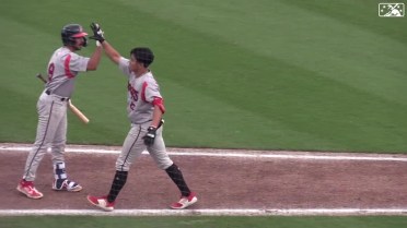 Jadher Areinamo hits his second home run of the day