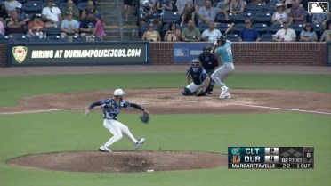 Korey Lee strikes out swinging.