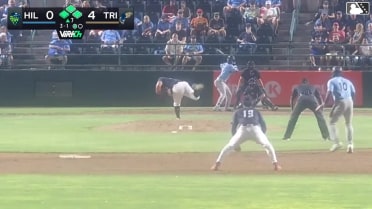 Jakey Josepha out on a sacrifice fly to right fielder Jorge Ruiz. Kayson Cunningham scores.