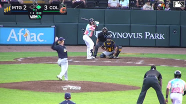 Patrick Clohisy singles on a sharp line drive to center fielder Mac Horvath. Ambioris Tavarez scores.