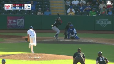 Ethan Salas singles on a ground ball to left fielder James Tibbs III. Carlos Rodríguez scores.
