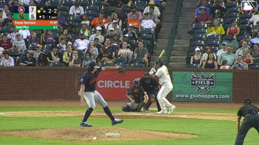 Axiel Plaz singles on a line drive to left fielder Jhon Diaz. Sammy Stafura scores.
