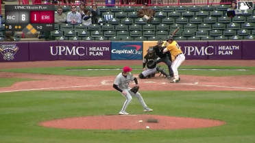Max Burt singles on a sharp line drive to left fielder Scott Bandura. Justice Bigbie scores. Andrew Jenkins to 3rd.