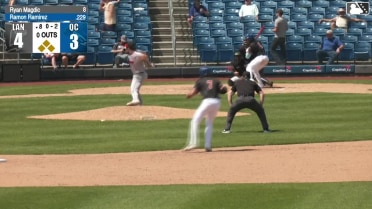 Ramon Ramirez doubles (4) on a line drive to left fielder Devin Taylor. Asbel Gonzalez scores. Blake Mitchell scores.