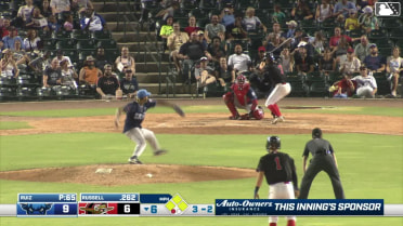 Stone Russell out on a sacrifice fly to left fielder Givian Sirvania. Sean Gamble scores.