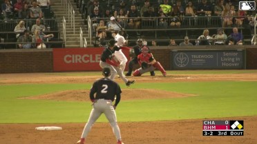 Samuel Zavala homers (1) on a fly ball to center field. Ryan Galanie scores.