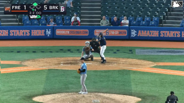 John Bay doubles (11) on a sharp line drive to left fielder Ike Irish. Mitch Voit scores.