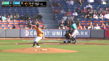 Anderson De Los Santos singles on a line drive to center fielder Jaison Chourio. Brandon Butterworth scores.