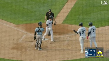 Josh Crouch swats a three-run homer to left field