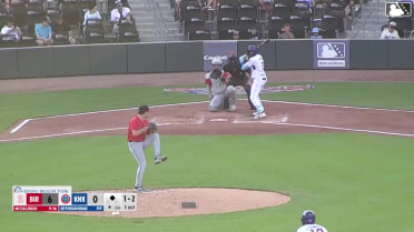 Jefferson Rojas singles on a line drive to right fielder Jacob Burke. Alex Ramírez scores.