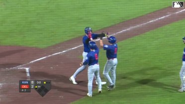 George Wolkow hammers a three-run home run