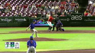 Jack Moss homers (1) on a fly ball to left field.