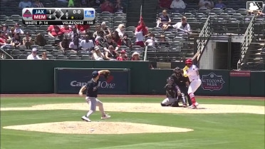 Nelson Velázquez homers (6) on a fly ball to left center field.