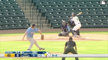 Hyungchan Um singles on a line drive to left fielder Nicandro Aybar. Sean Gamble scores.
