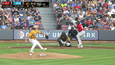 Callan Moss singles on a ground ball to right fielder Ryan Cesarini. Jesus Castillo scores.