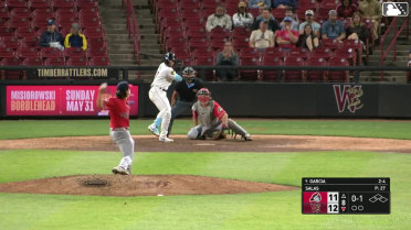 David García homers (2) on a fly ball to right field.