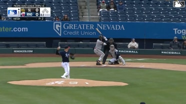 Nelson Rada strikes out swinging.