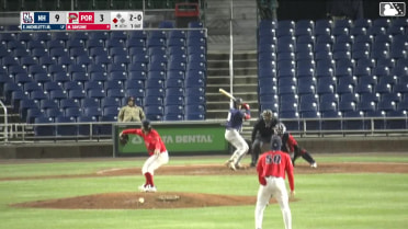 Eddie Micheletti Jr. singles on a ground ball to second baseman Marvin Alcantara. Ismael Munguia scores.