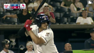 Eduardo Valencia singles on a sharp line drive to left fielder Kyler Fedko. Ben Malgeri scores. Trei Cruz to 2nd.