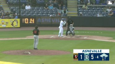 Alejandro Nunez homers (4) on a fly ball to center field.