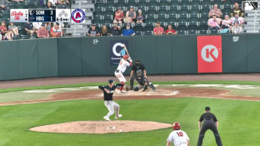 Leandro Pineda singles on a line drive to left fielder Jackson Castillo. Cayden Wallace scores.