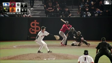 Matt Klein doubles (2) on a line drive to center fielder Andy Polanco. Ethan Holliday scores.