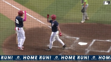 Kevin Bazzell swats his first professional homer