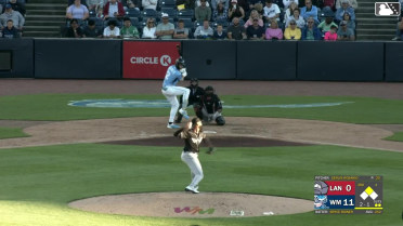 Bryce Rainer singles on a line drive to center fielder Carlos Pacheco. Garrett Pennington scores.