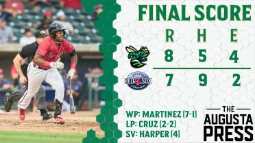  GreenJackets Walk Their Way to Victory, Find Late Offense Saturday