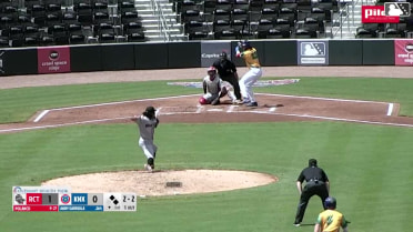 Andy Garriola singles on a line drive to left fielder Eddie Micheletti Jr. Alex Madera scores. Kane Kepley to 3rd.