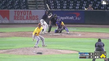Dustin Crenshaw hit by pitch. Cesar Quintas scores. Jo Oyama to 3rd. Grant Jay to 2nd.