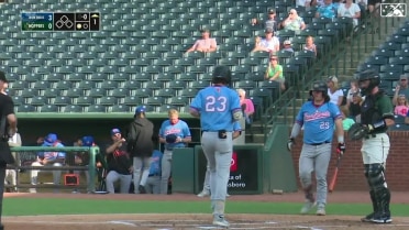 Dylan Beavers slugs a solo home run to right-center 