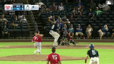 Josue De Paula hits a ground-rule double (36) on a fly ball to right-center field. Kole Myers scores.