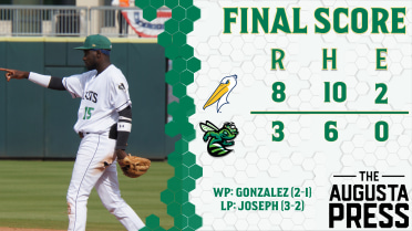 GreenJackets Blow Ninth Inning Lead For First Time This Season As Pelicans Take Five of Six