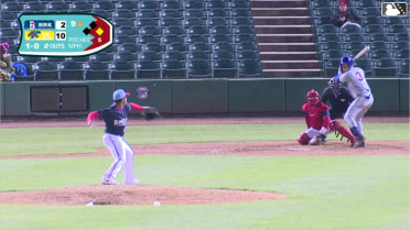 Trace Willhoite doubles (1) on a sharp ground ball to left fielder Raider Tello. Ronald Hernandez scores.