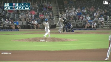 Andy Weber homers (1) on a fly ball to right field.