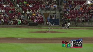 Marek Houston homers (5) on a fly ball to left field.