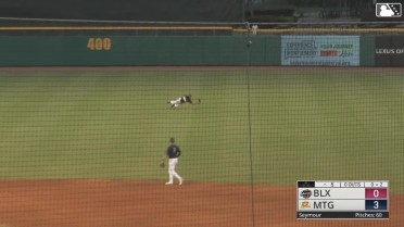 Chandler Simpson lays out for the catch