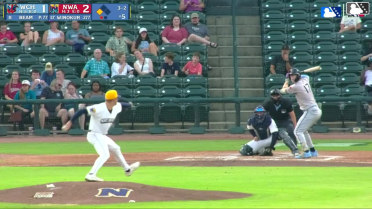 Brandon Winokur out on a sacrifice fly to right fielder Spencer Nivens. Khadim Diaw scores.