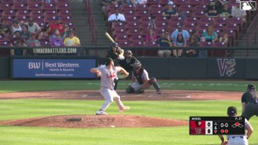 Tayden Hall triples (1) on a sharp line drive to center fielder Pedro Pineda. Eric Bitonti scores.
