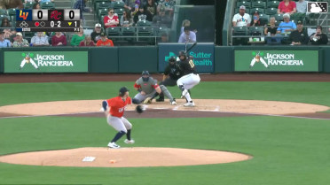 Jesus Rodriguez homers (2) on a fly ball to left field.